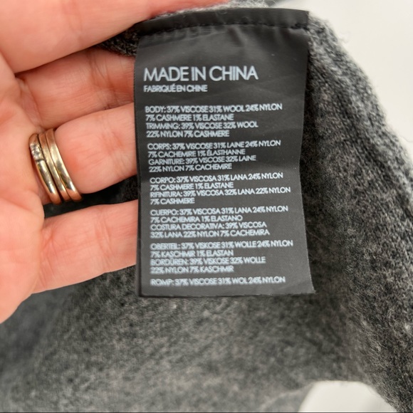 Club Monaco charcoal grey open style long cardigan - Picture 5 of 5